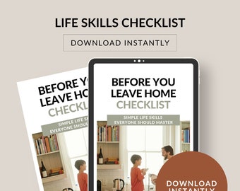 Life Skills kids need before they leave home. Parenting tasks to teach before moving out of home. Children Development. Instant download PDF