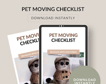 Pet Moving Checklist. Pet Profile, Moving with Pets Checklist. Download instantly and print.