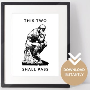 This Two Shall Pass Bathroom Printable – Funny Toilet Wall Art PDF
