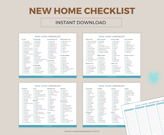 Best New Home Printable Checklist, House Must Haves, First Apartment  Essentials, Digital Packing Guide, Half Letter A5 A4, Instant Download -   Denmark