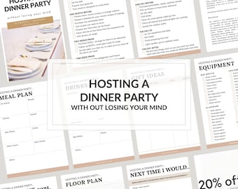 Dinner Party Planner Printable | Hosting Checklist & Timeline PDF