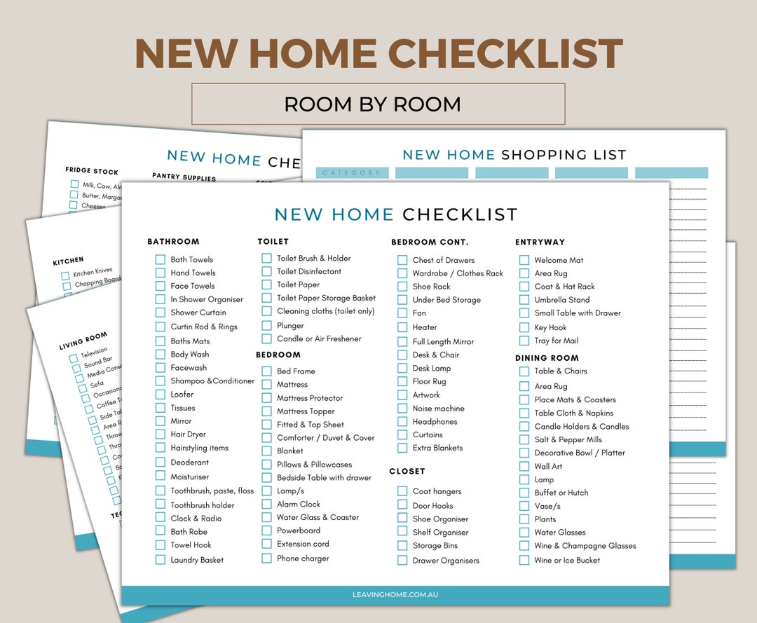 New Home Essentials Checklist, New Home Checklist, Home Checklist, Home  Binder, Moving Checklist, Apartment Checklist, First Home Checklist  (Download Now) 