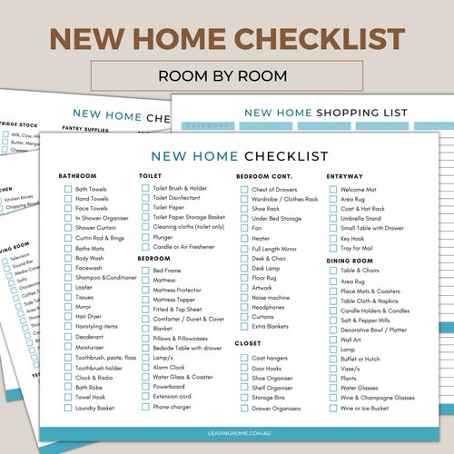 New Home Essentials Checklist. Room by Room Furnishings | Etsy UK