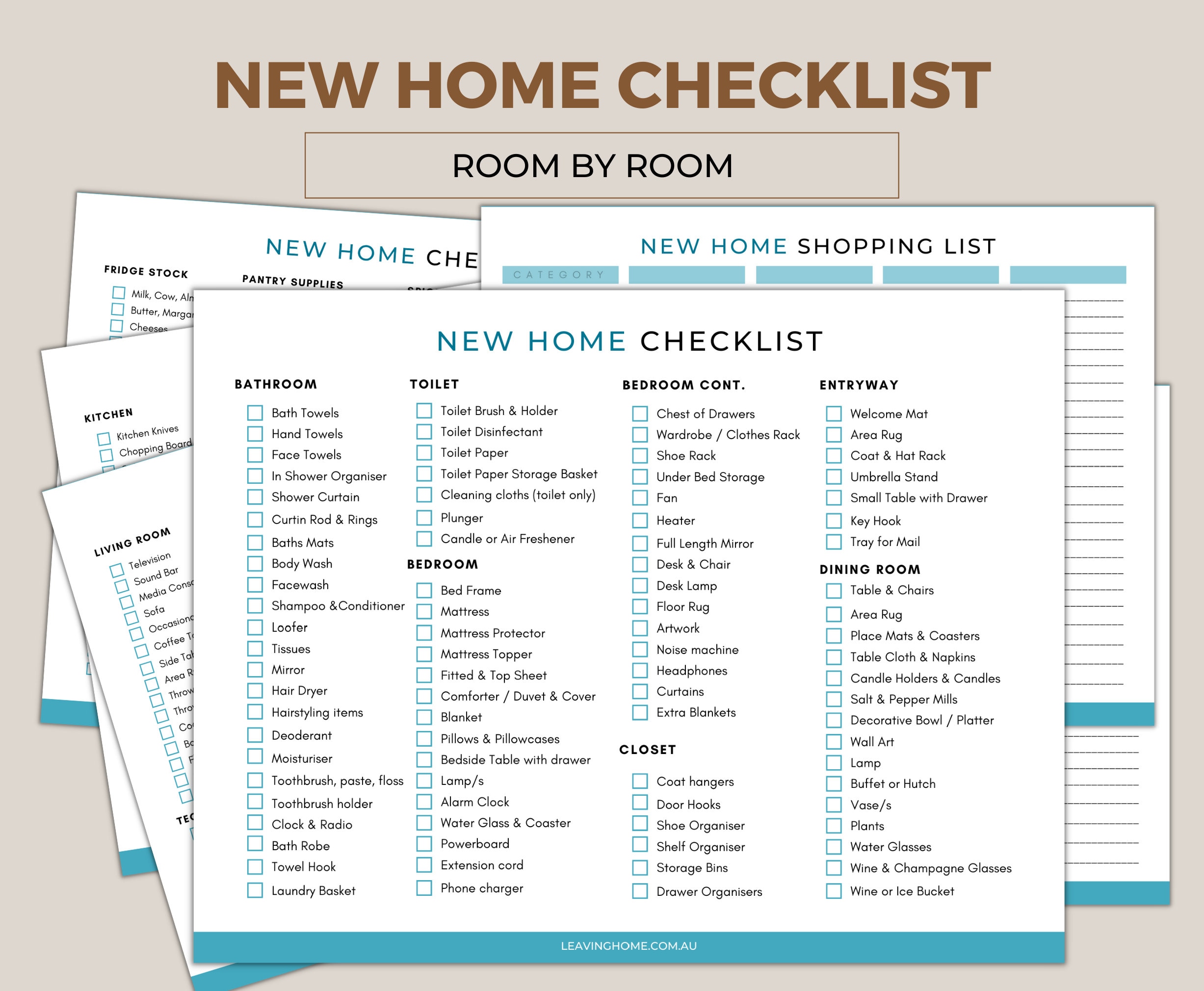 New Home Essentials Checklist. A Room by Room List of Household