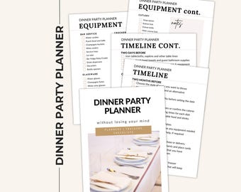 Entertaining Planner Printable | Dinner Party Hosting Workbook PDF