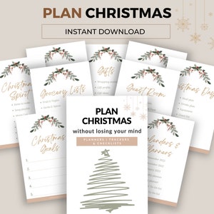 Planifiez Noël sans perdre la tête. Agenda de Noël imprimable. De l'espace du four aux plans d'étage, en passant par la carte des plats et des boissons et l'équipement dont vous avez besoin