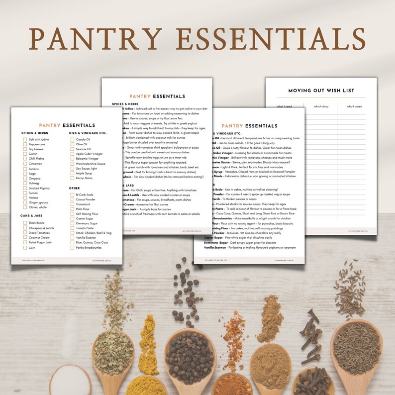 Pantry Essentials Printable Checklist. Basic Pantry Items to Etsy