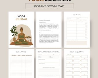 Yoga Journal & Meditation Planner Printable | Wellness and Mindfulness Tracker PDF