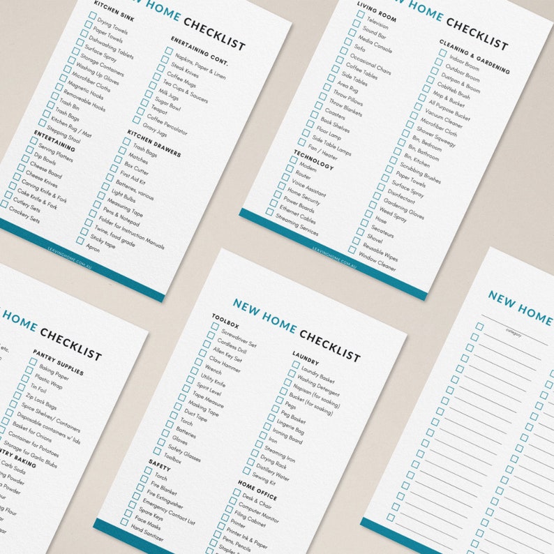 New Home Essentials Checklist. A List of Household Items for Each Room ...