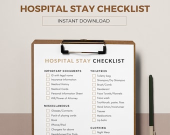 Lista de verificação para a mala hospitalar pós-operatória – Itens para preparar antes da cirurgia e informações médicas (PDF para impressão)