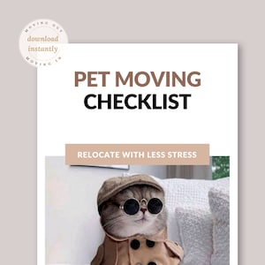 Pet Moving Checklist. Pet Profile, Moving with Pets Checklist. Moving Checklist. Pet Lover. Moving with Pets. Instant Download | PDF