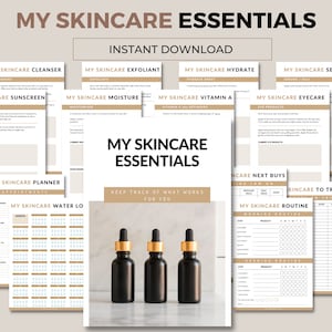 Skincare Essentials Bundle. Beauty Routine. Skincare Tracker. Self Care Tracker. Skin Care Products. Skin Condition. Instant Download | PDF