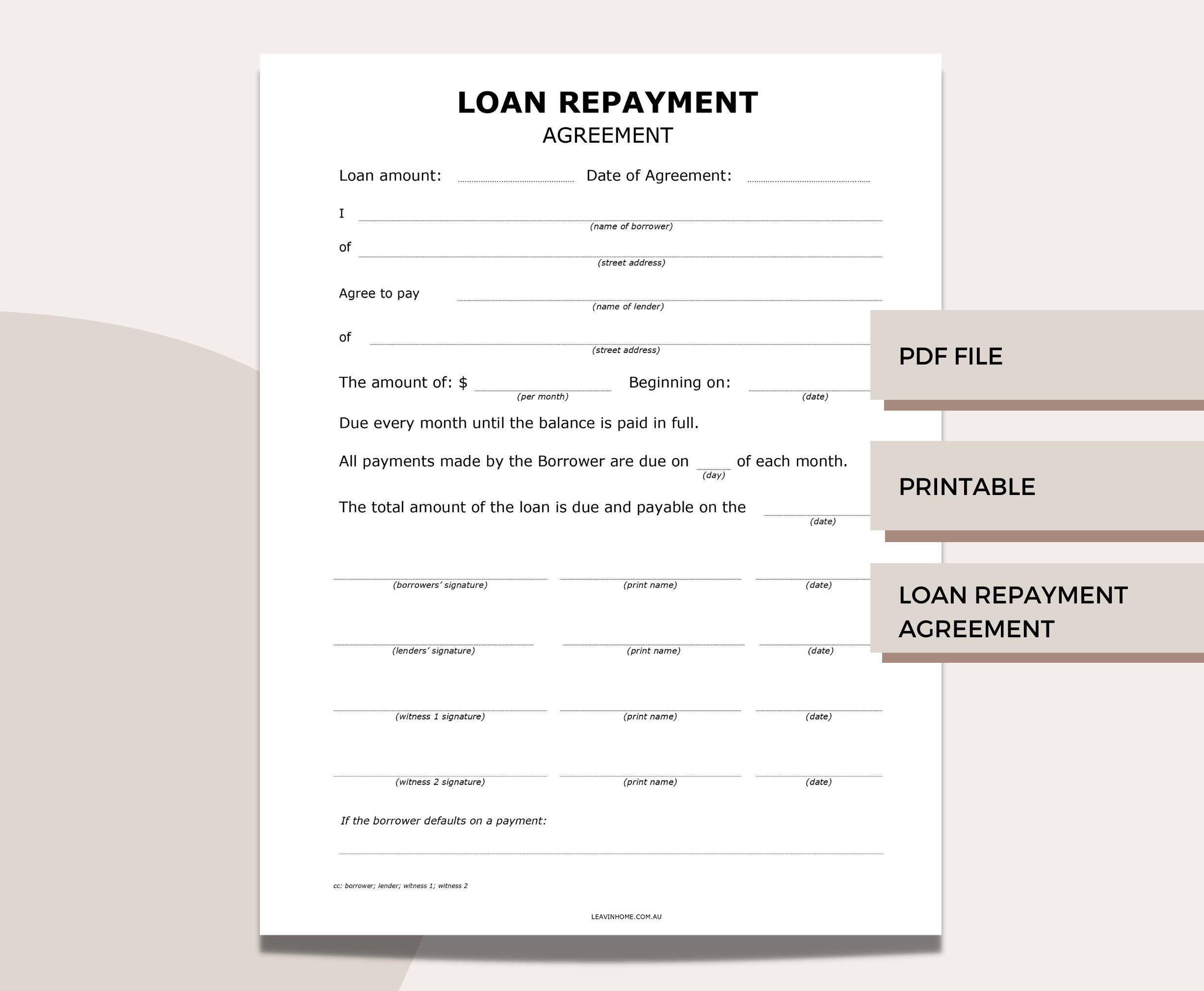 Loan Repayment Agreement Printable, Set Expectations to Avoid Loan Repayment Agreement Printable, Set Expectations to Avoid