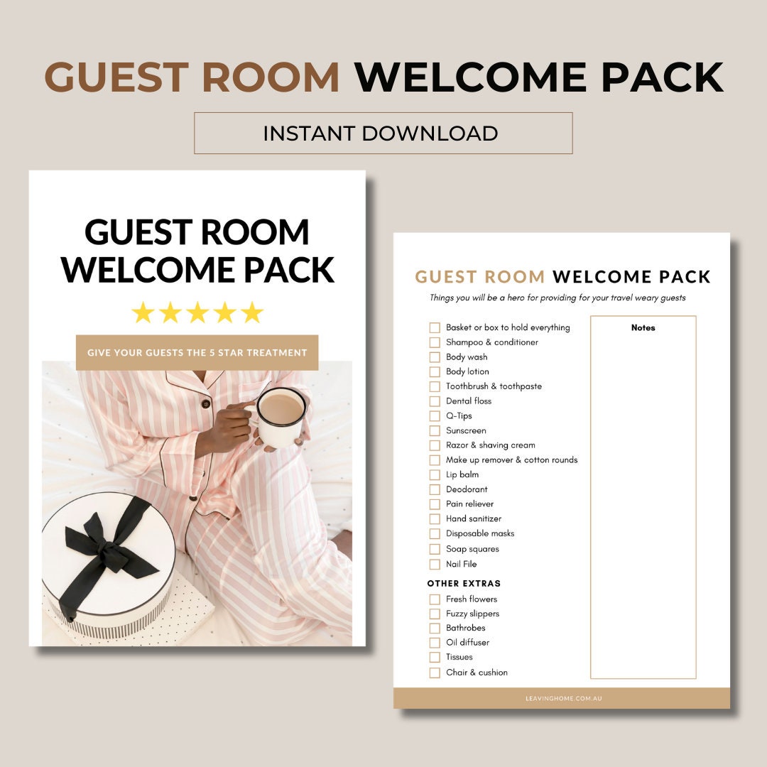 Guest Room Welcome Pack Printable. Give Your Guests the 5-star ...
