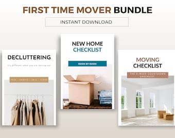 First Time Mover Bundle. Decluttering for Moving, New Home Essentials and Moving Countdown Checklist. Moving Planner, Instant Download | PDF