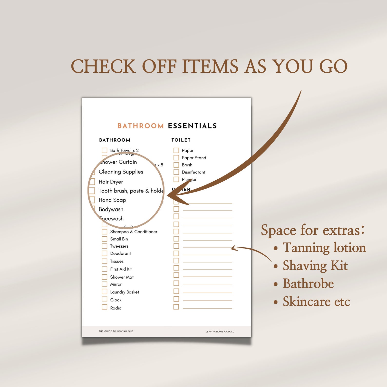 Bathroom Essentials Printable Checklist A List of the Basics Etsy Canada