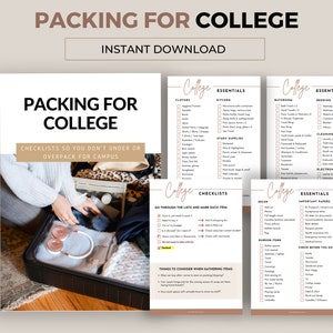 College Dorm Packing Checklist, College Packing List, College Freshman Move-In, Dorm Room Packing List, What to pack for college, Download.