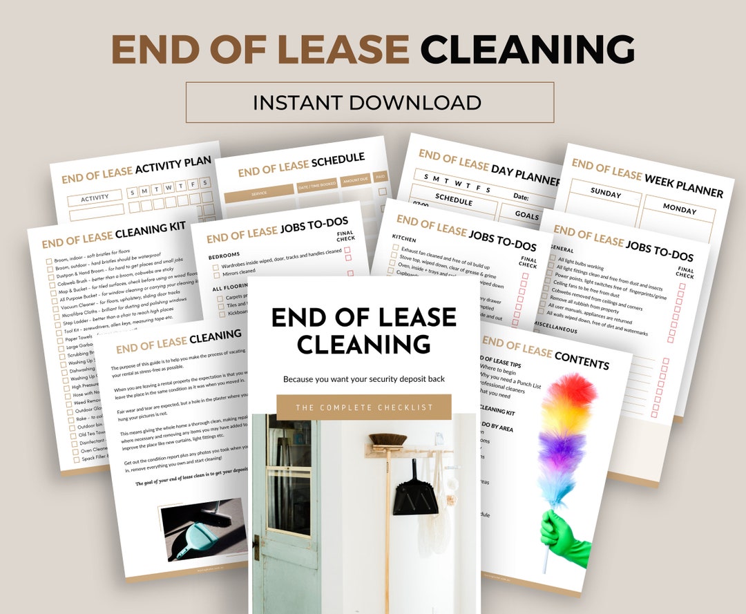 End of Lease Cleaning Bundle: Checklists & Planners (PDF) - Etsy