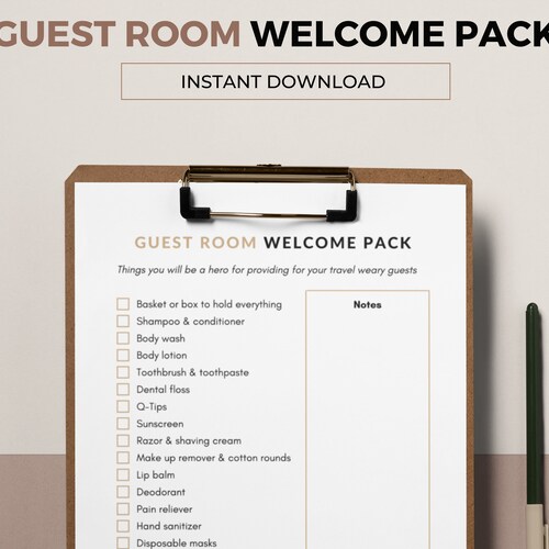 Guest Room Welcome Pack Printable Impress Your Guest With - Etsy