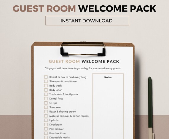 Guest Room Welcome Pack Printable Impress Your Guest With - Etsy