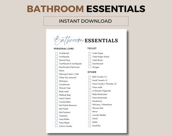 Bathroom Essentials Checklist