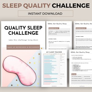 Uitdaging voor een goede nachtrust. Houd het slaappatroon in de gaten en stel doelen die je wilt bereiken. Gezonde routine voor het slapengaan. Direct downloaden | Pdf