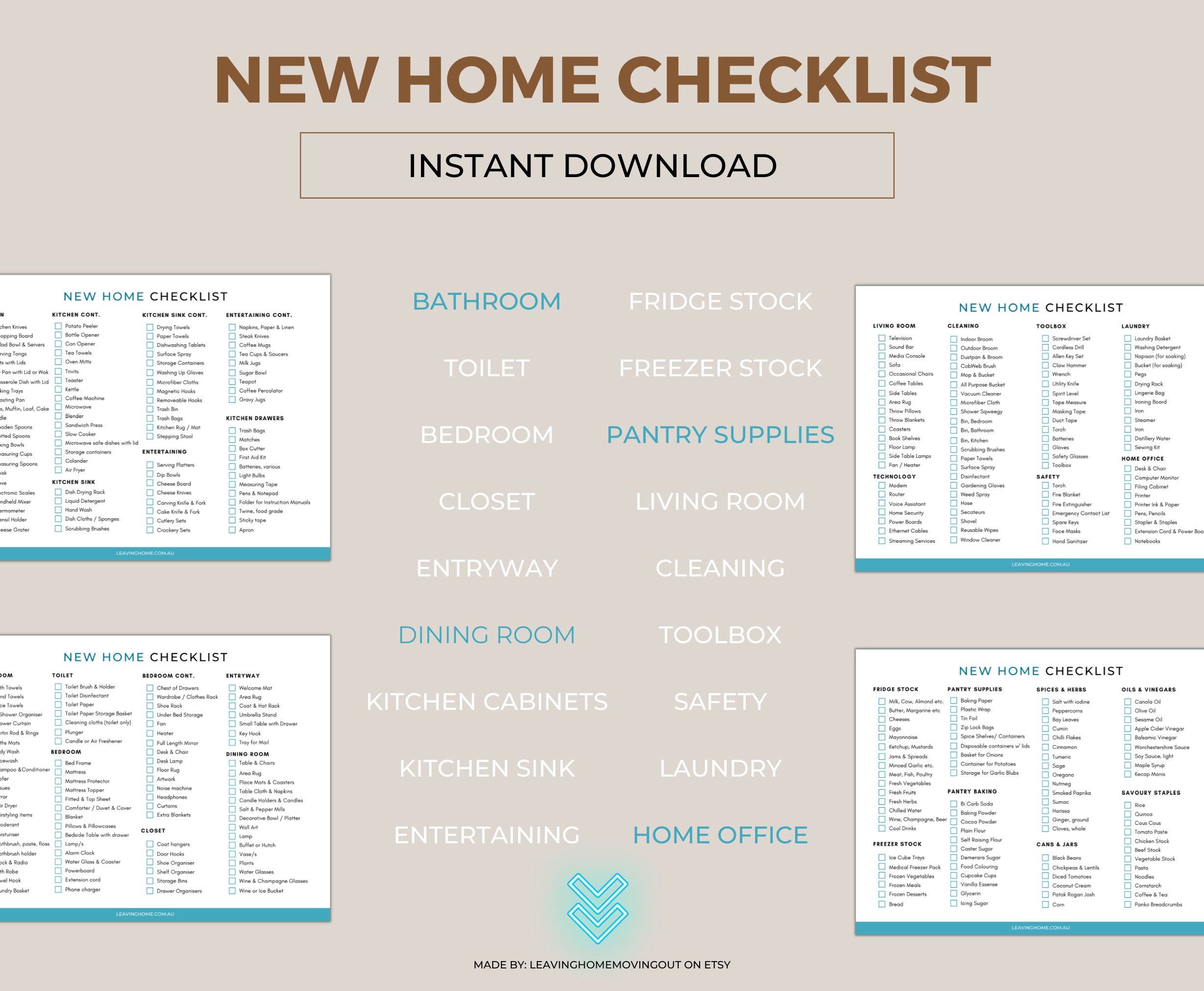 Household Essentials Checklist House Planner Home Management