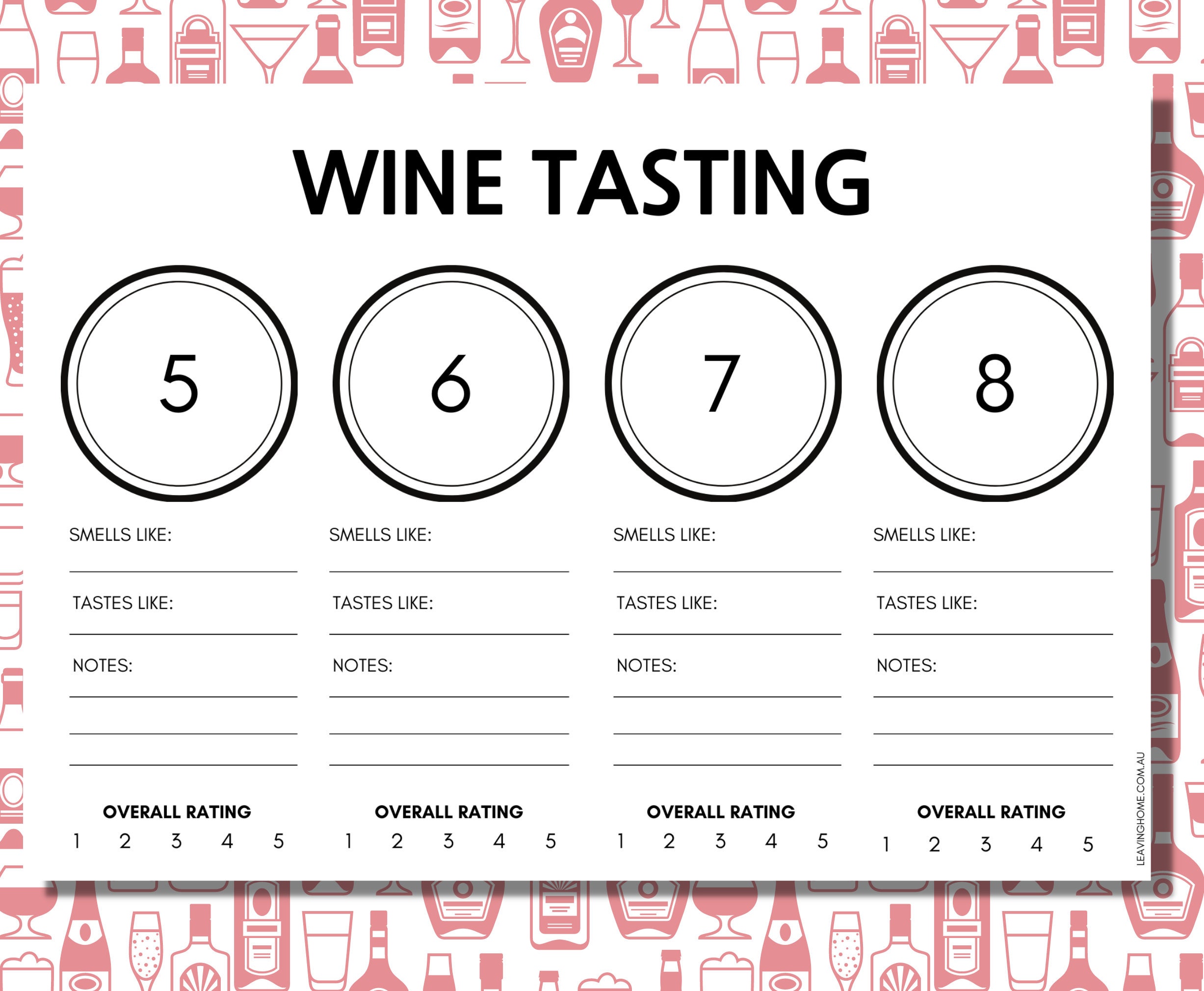 Printable Wine Tasting Mats Printable Word Searches