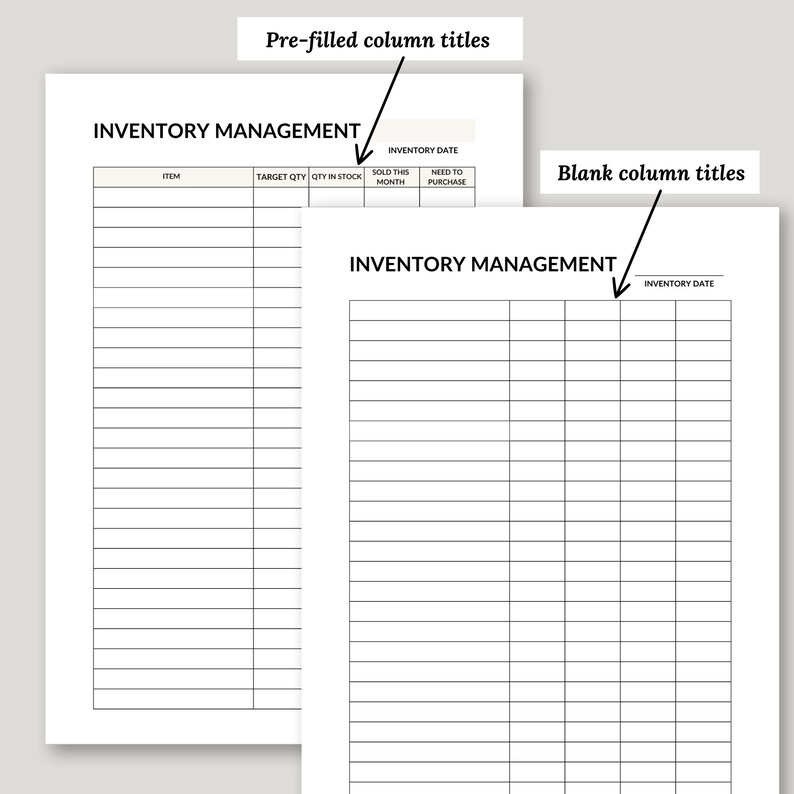 Inventory Management Tracker, Inventory Management Form, Stocktake Sheet, Product Tracker, Stock
