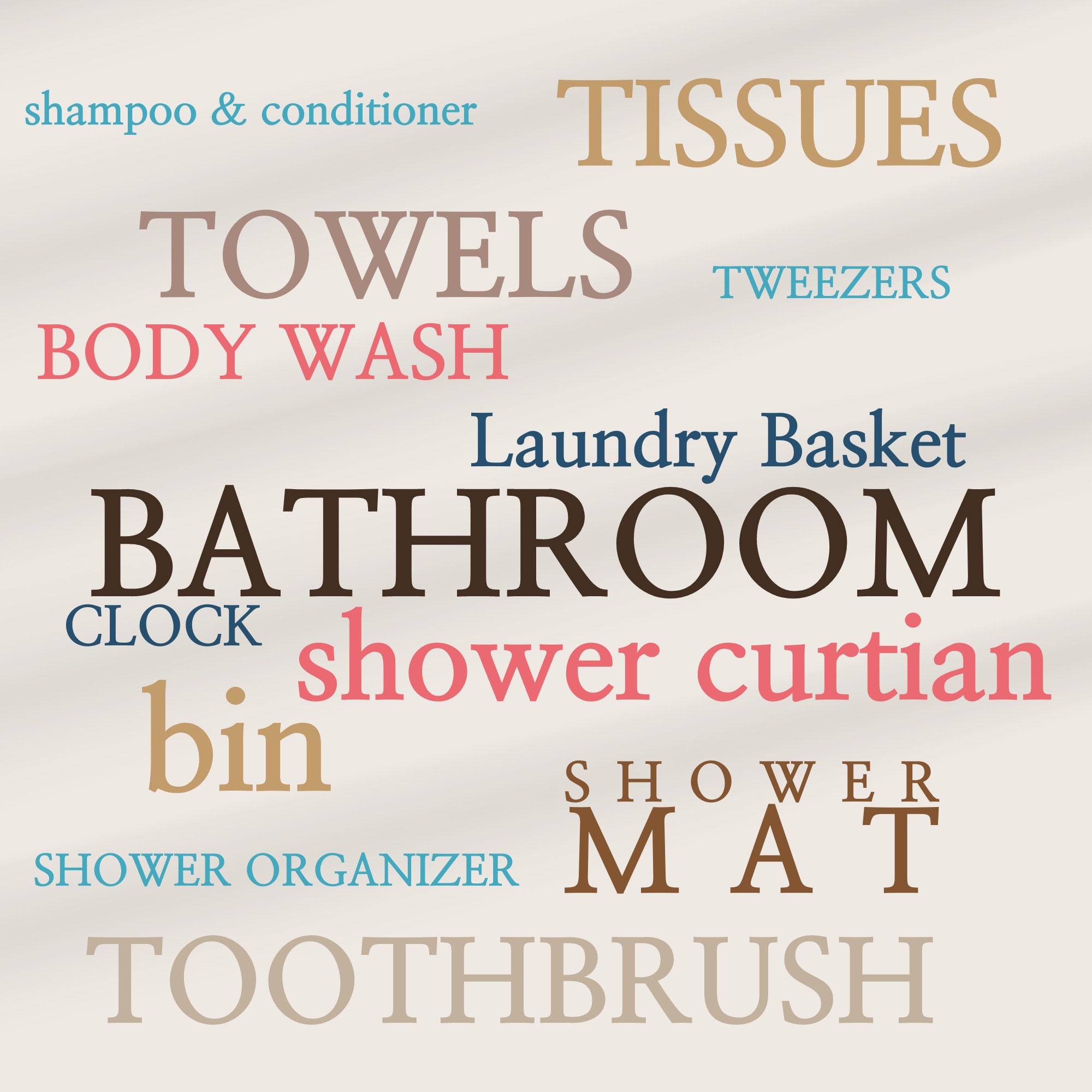 Bathroom Essentials Printable Checklist A List of the Basics Etsy