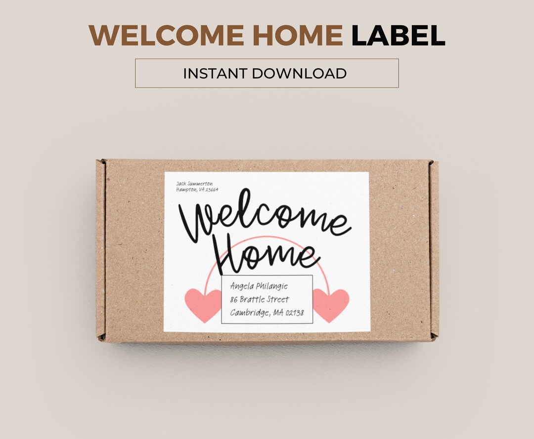 Welcome Home Parcel Label. A Unique Way to Address Your Gift. College ...