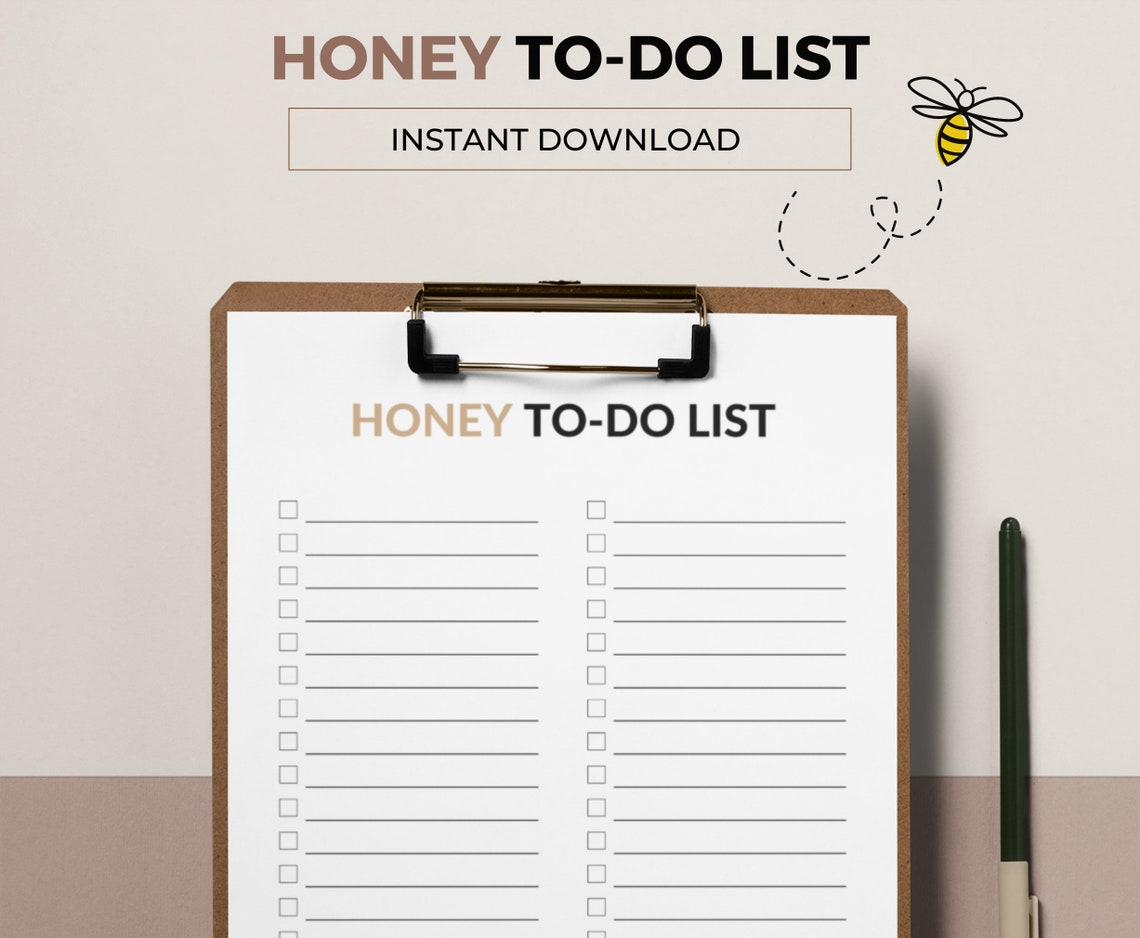 Honey To-do List Printable, Moving Tasks for Your Partner, New Home ...