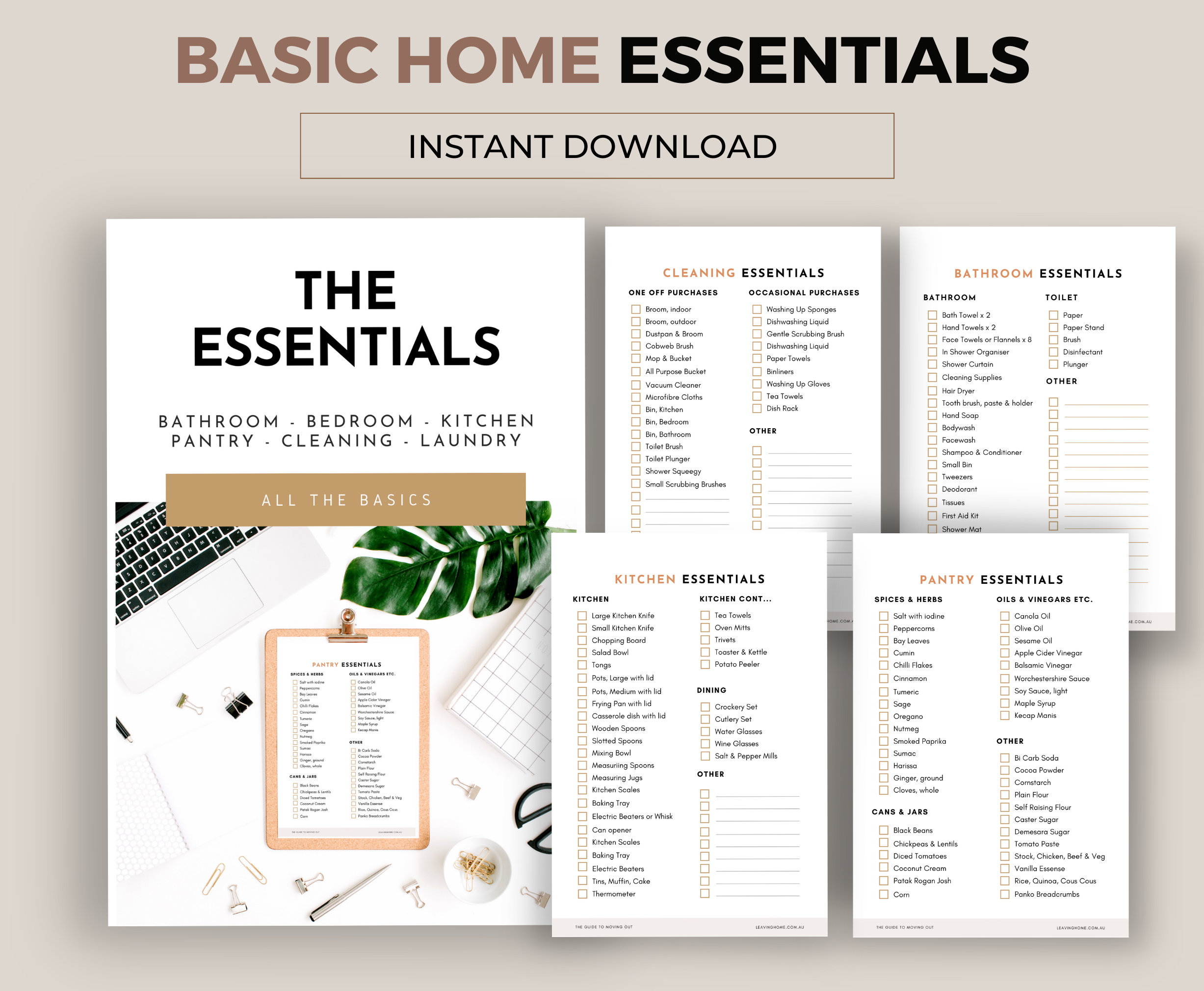 The Essentials Checklist Bundle Printable, Printable Planner for New ...