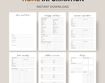 New Home Binder Printable | Home Information Organiser | First Home Setup Checklist | Household Admin Planner PDF