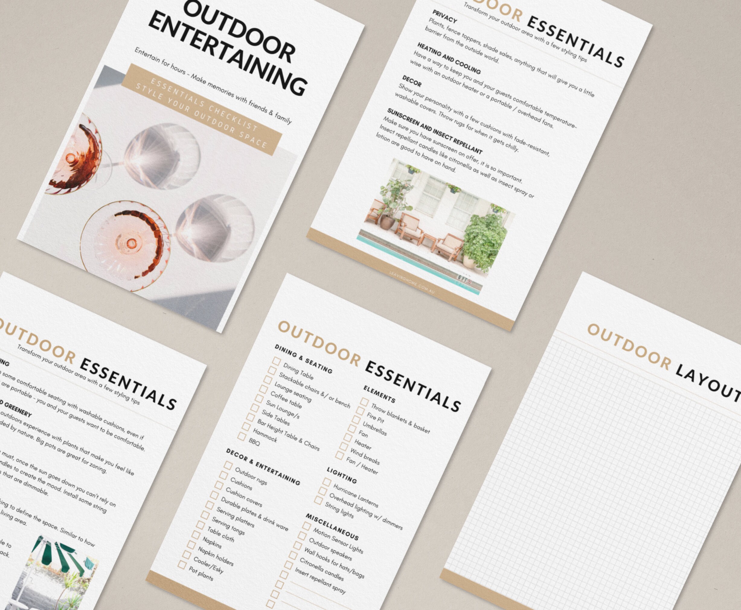 Outdoor Essentials Checklist Entertaining Outside Basics for Etsy