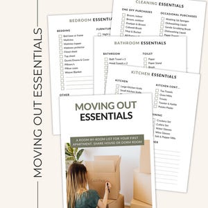 Apartment Essentials Bundle | Minimalist First Home Setup Checklist PDF x