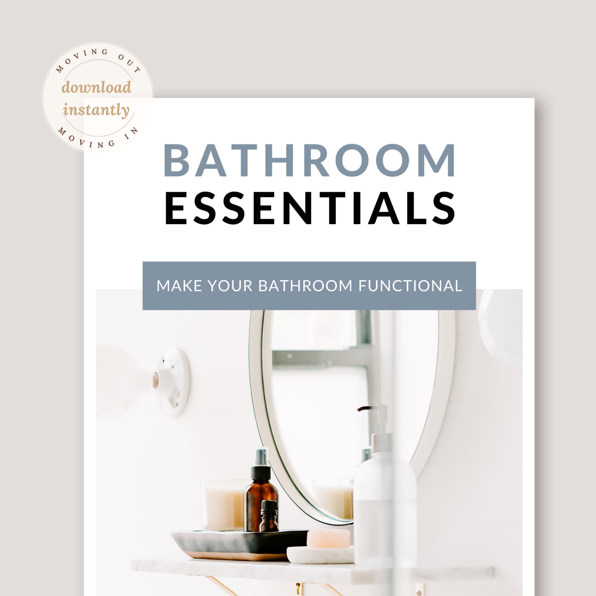 Bathroom Essentials Printable Checklist. A List of the Things You Need for  a Functional Bathroom. Guest Bathroom. Download Instantly. PDF 