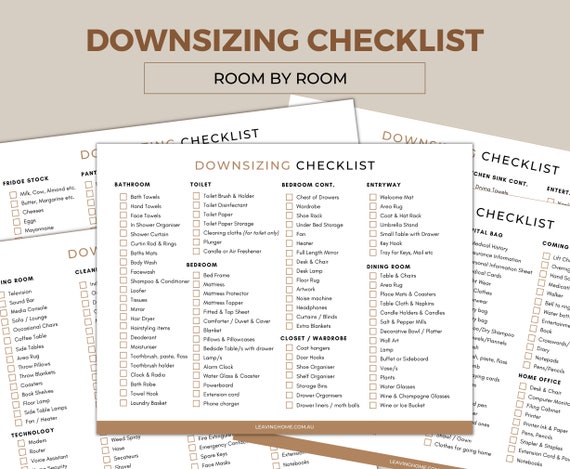 Downsizing Checklist. Relocating for Retirement Moving House - Etsy