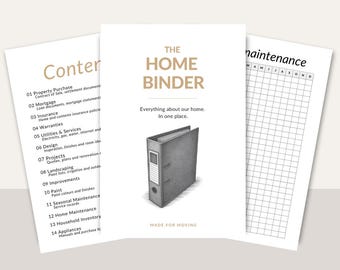Home Binder Printable | Home Management Planner | Household Organizer PDF | Home Records Binder | Digital Download