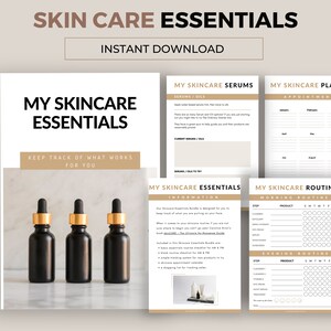 Skincare Essentials Bundle. Skincare Planner, Glow Up Planner, Beauty Journal, Skincare Tracker, Self Care Planner, Beauty Planner | PDF