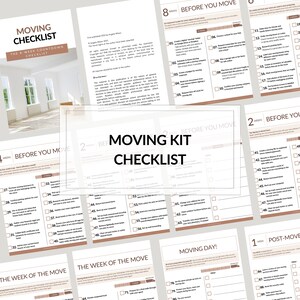 Moving Checklist - 8 week countdown to moving. Step by Step Moving Checklist. Streamline your move to avoid stress. Download Instantly. PDF.