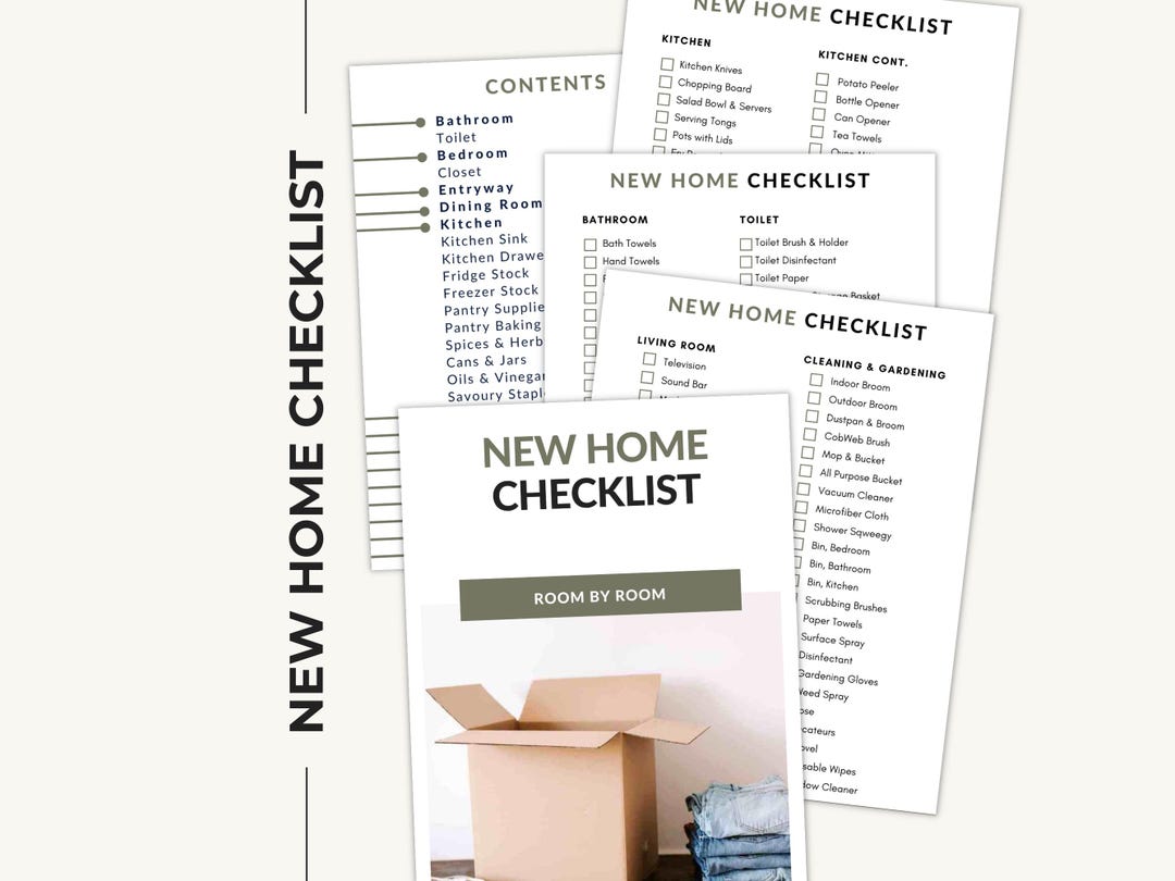 New Home Essentials Checklist: Room by Room Moving Planner (PDF) - Etsy