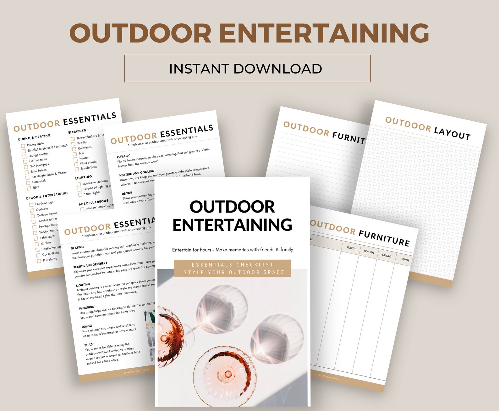 Outdoor Essentials Checklist Entertaining Outside Basics for Etsy