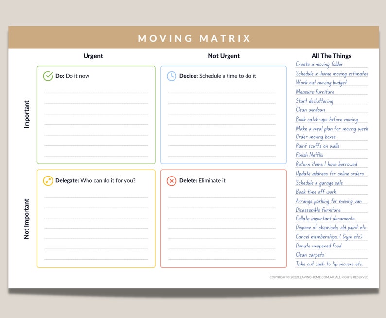 The Moving Matrix is a Simple Way to Organize Your To-do List ...