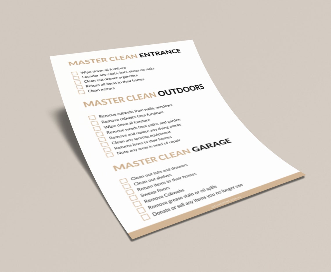 End of Lease Cleaning Checklist – Move Out Deep Clean Planner PDF - Etsy