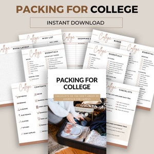 College Packing List Printable, Dorm Room Checklist, University Essentials, College Dorm Essentials, Dorm Room Décor, Instant Download | PDF