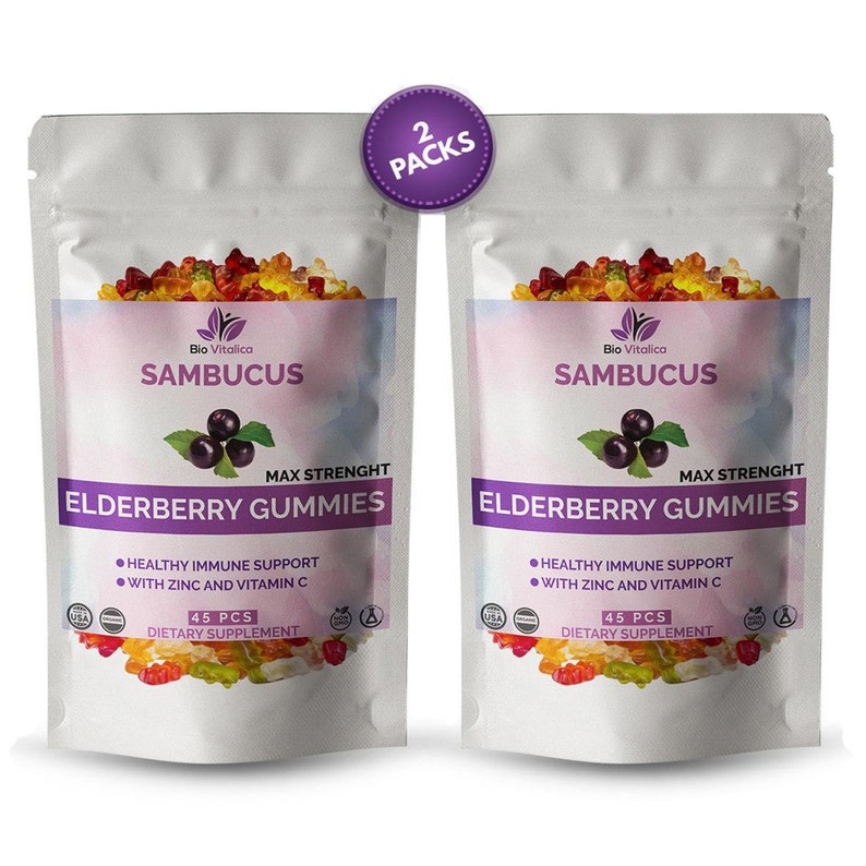 2 Pack Elderberry Gummies Sambucus Premium Immune Support Vitami 2 Pack Elderberry Gummies Sambucus Premium Immune Support Vitami