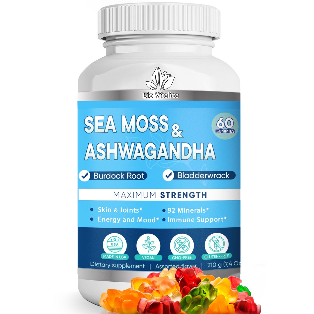 Sea Moss Ashwagandha Gummies Organic Irish Seamoss & Ashwa Etsy