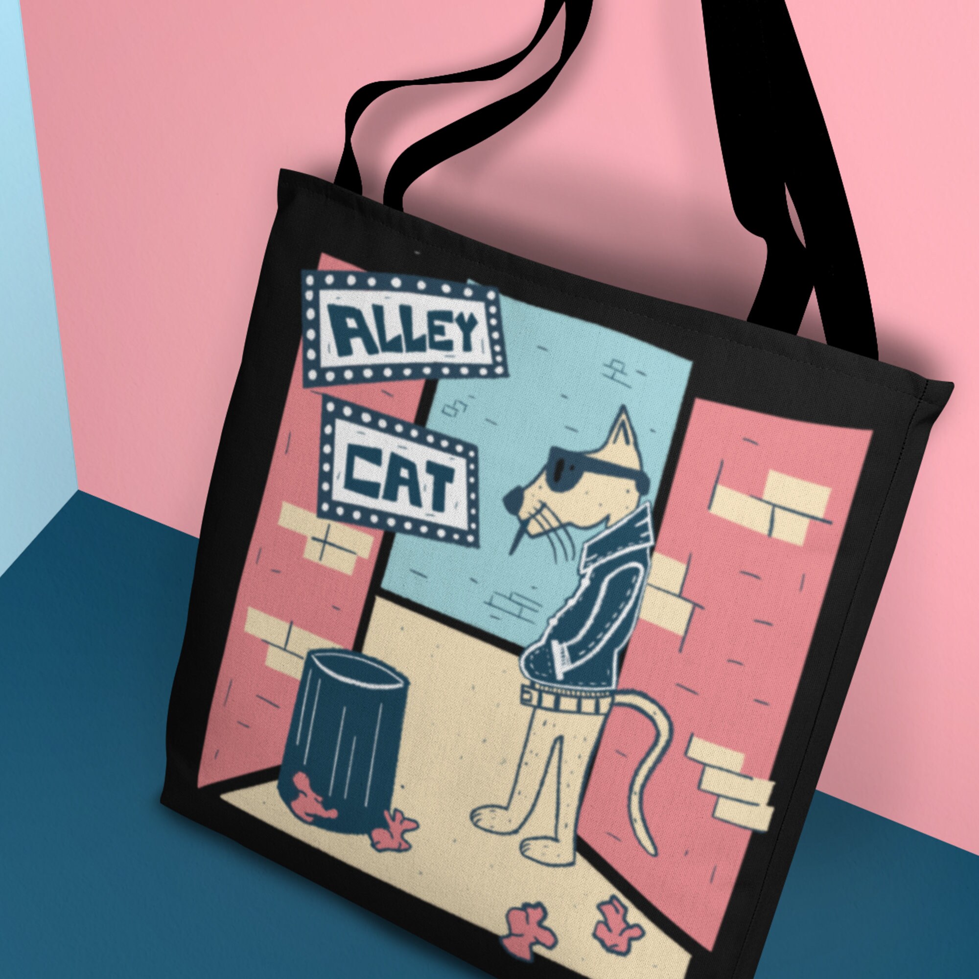 Alley Cat Funky Beatnik Cool Retro Vintage Cat Tote Bag - Etsy