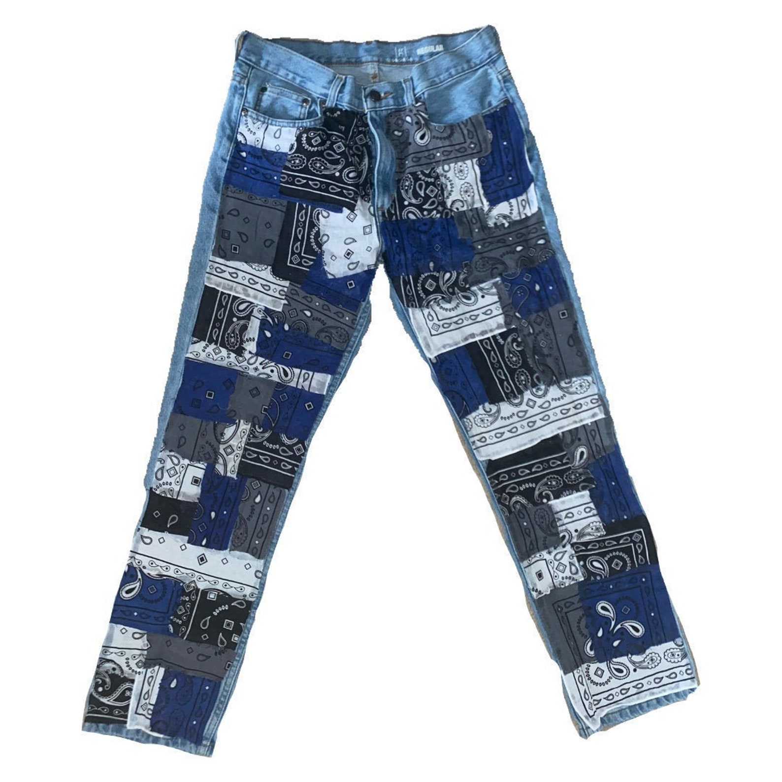 Custom Bandana Jeans Etsy